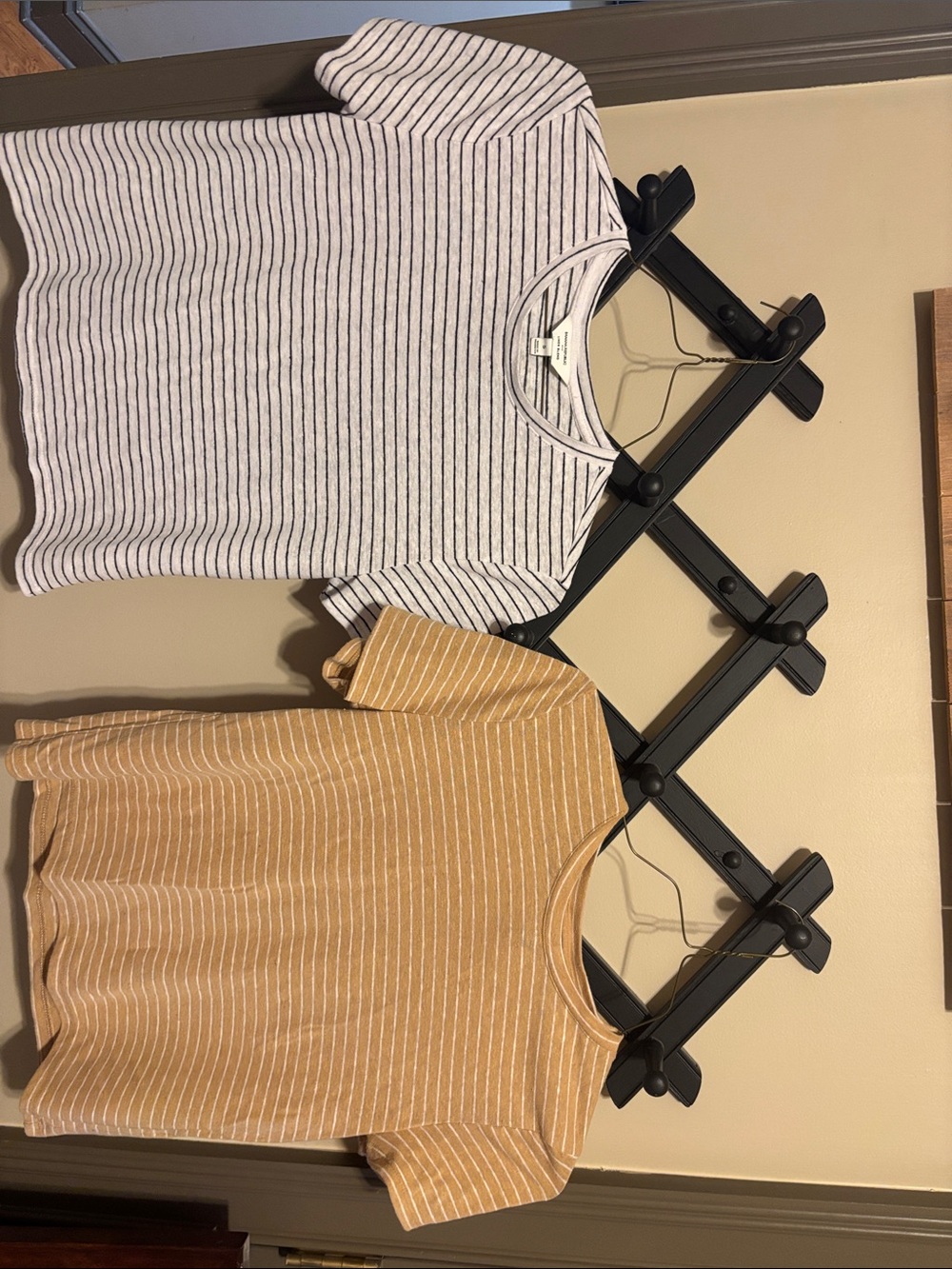 Banana Republic women’s Striped Short Sleeve Tees - White/Blk & Tan/white